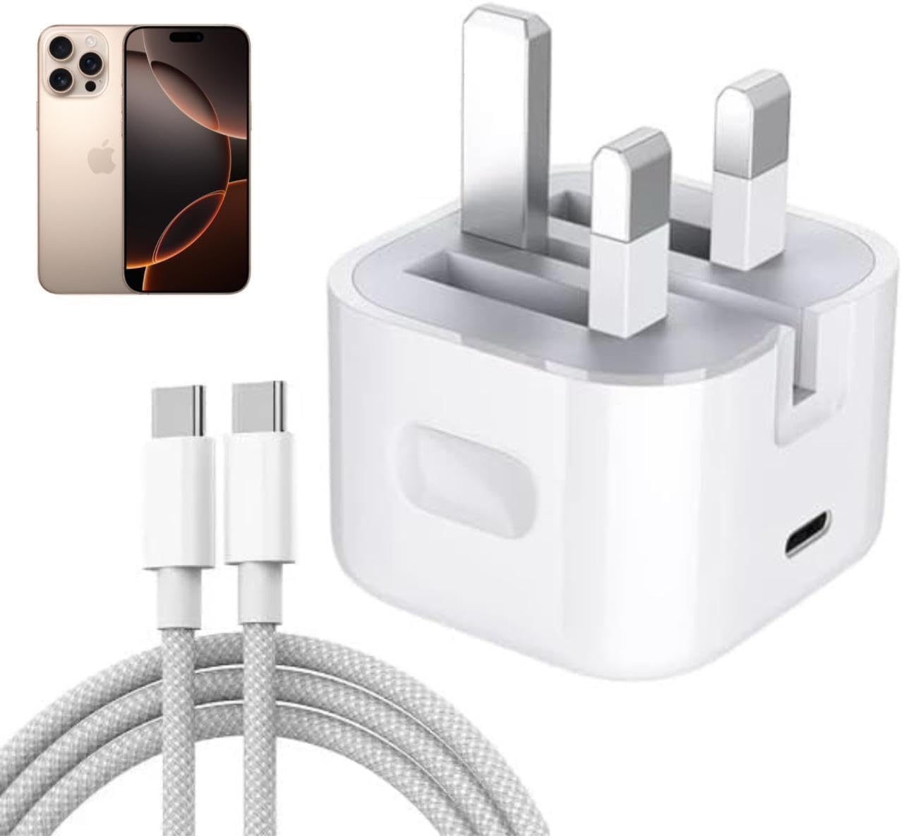AASHZ 35W Fast USB C Power Adapter Plus Type C Cable for Iphone 16 Pro Max Fast charger Type C Wall Plug for Iphone 15 pro Max/16 Pro/16/16 Plus/15 pro/15 etc