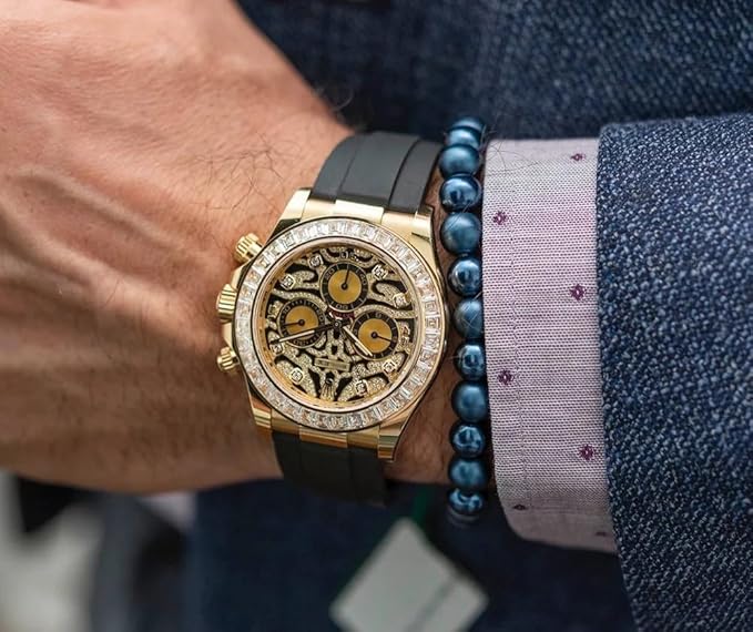 Buy  Diamond Skeleton Gold Dial Men's Luxury Watch Online in India