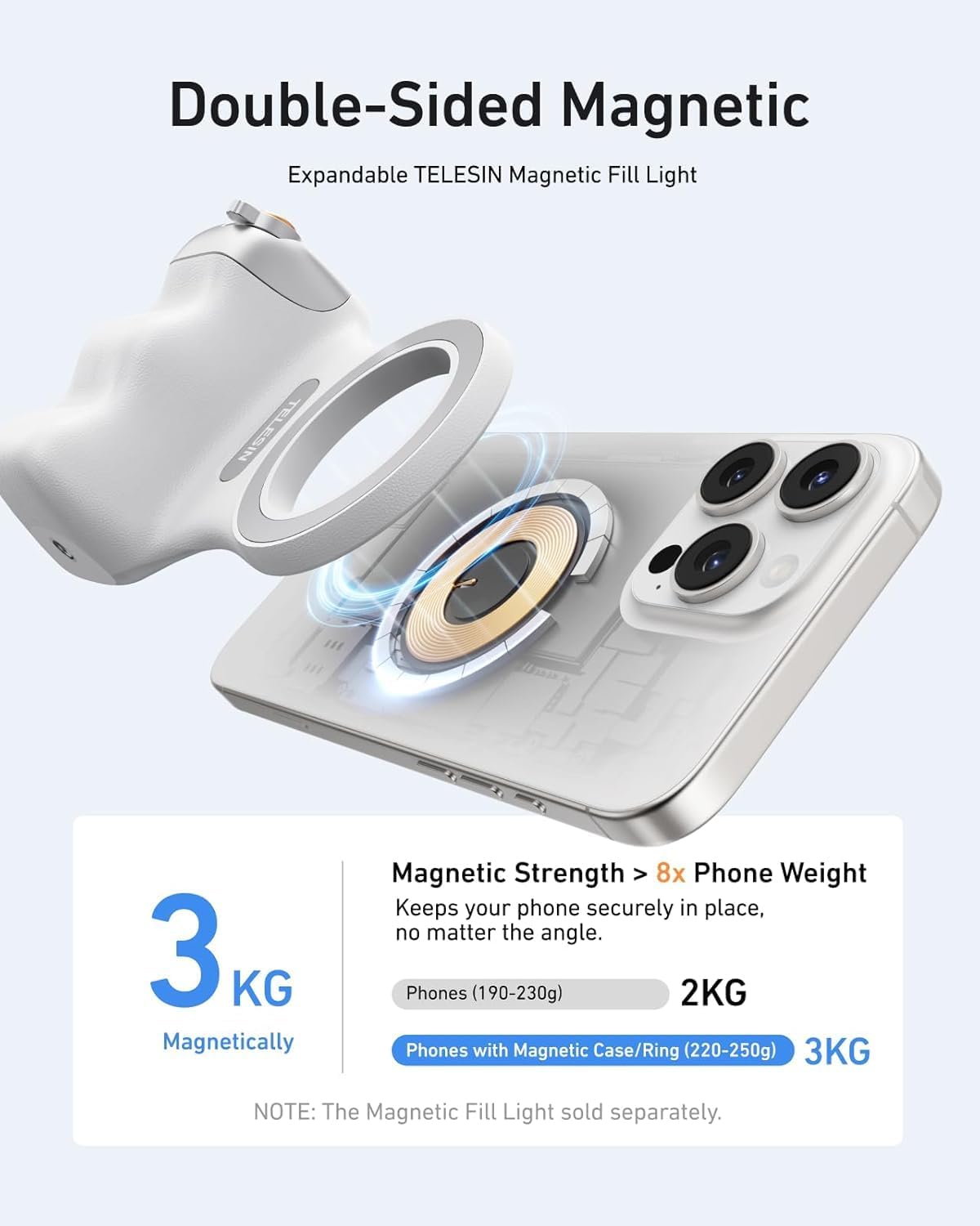 AASHZ Fun Shot Magnetic Phone Camera Grip with Wireless Remote – DSLR-Style Handle for iPhone 16/15/14/13/12 Pro Max & Android | Vlogging & Photography Stabilizer with 1/4” Tripod Mount