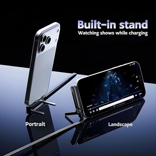 AASHZ 2 in 1 Charger Cable with Stand 240W Fast Charging USB-C to USB-C Cable with Built-in Stand, 90° Angled