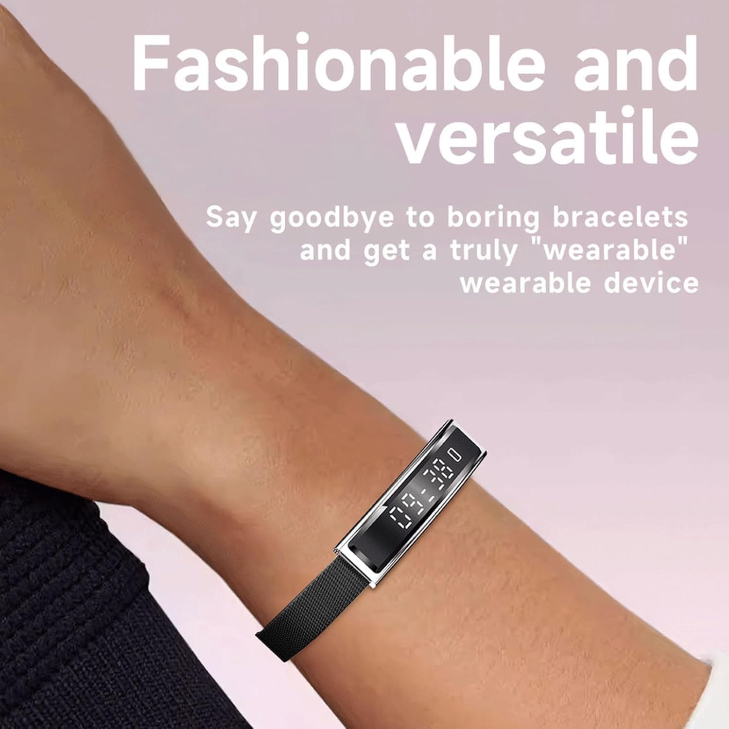 AASHZ Smart Bracelet Fitness Tracker with Waterproof Heart Rate, Sleep Monitoring Bluetooth 5.3 Health Tracker Designed for Ladies and Gents (Black)