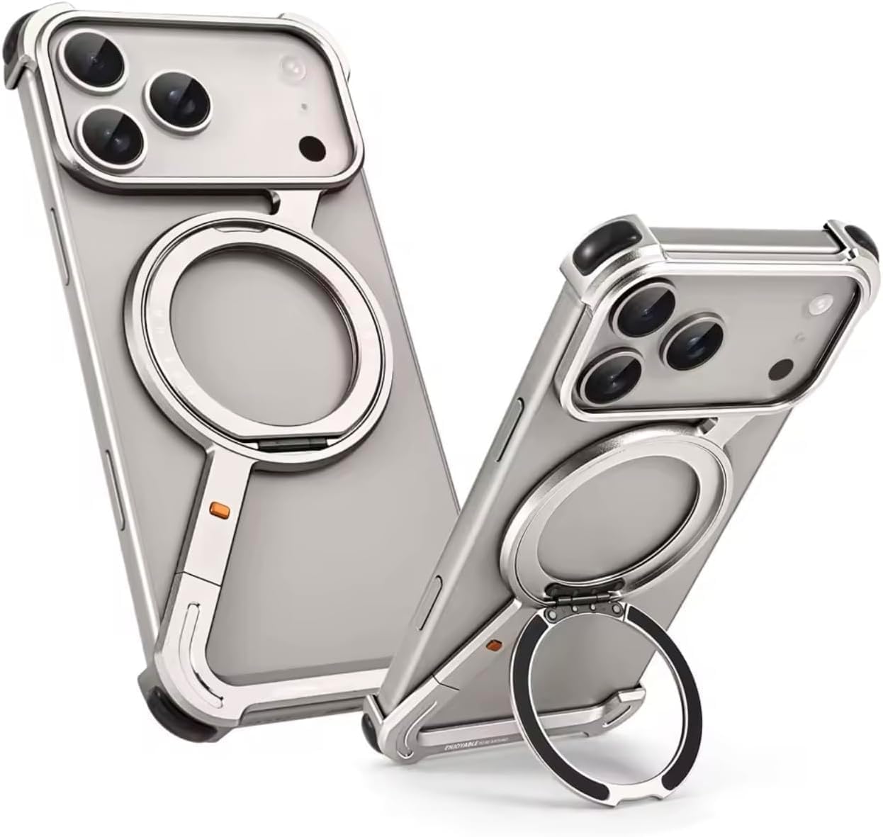 AASHZ Luxury Frameless Metal Bumper Case for iPhone 17 Pro Max | Slim Aluminum Frame | Shockproof Anti-Scratch Protection | Premium Executive Design (Silver)