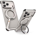AASHZ Luxury Frameless Metal Bumper Case for iPhone 17 Pro Max | Slim Aluminum Frame | Shockproof Anti-Scratch Protection | Premium Executive Design (Silver)