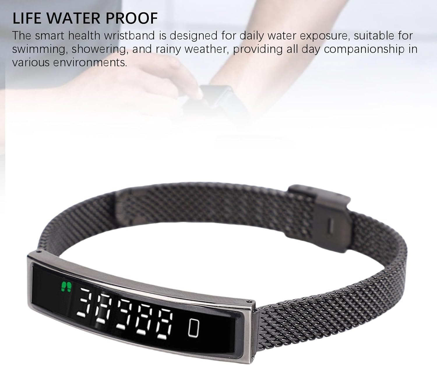 AASHZ Smart Bracelet Fitness Tracker with Waterproof Heart Rate, Sleep Monitoring Bluetooth 5.3 Health Tracker Designed for Ladies and Gents (Black)