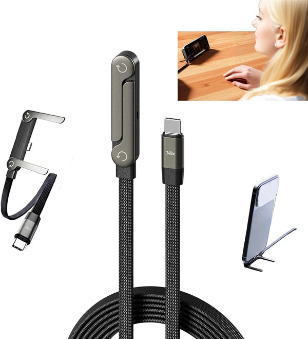 240W Fast Charge USB-C Cable with 90° Angled Connector