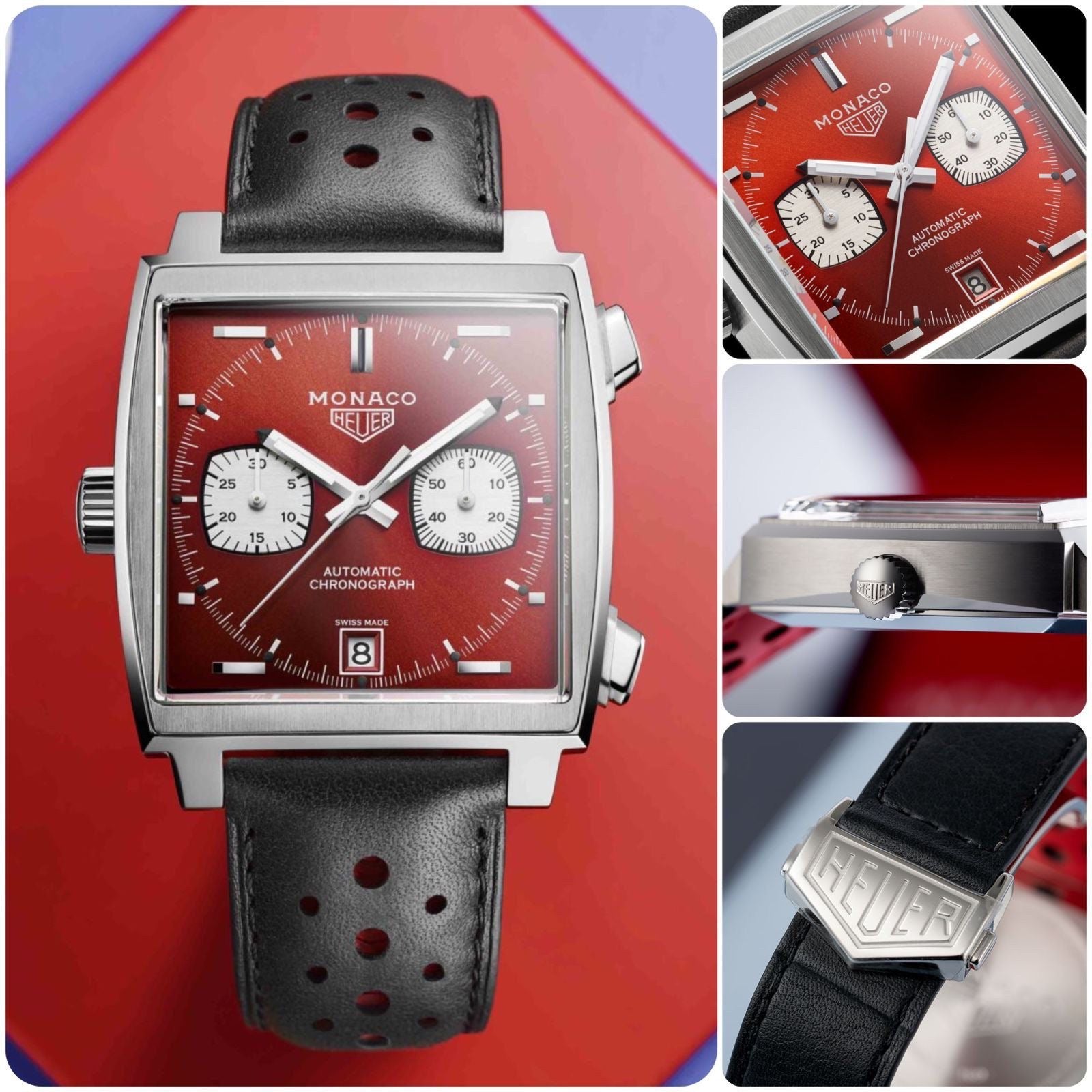 Men’s Square Dail Watches Premium Leather Belt