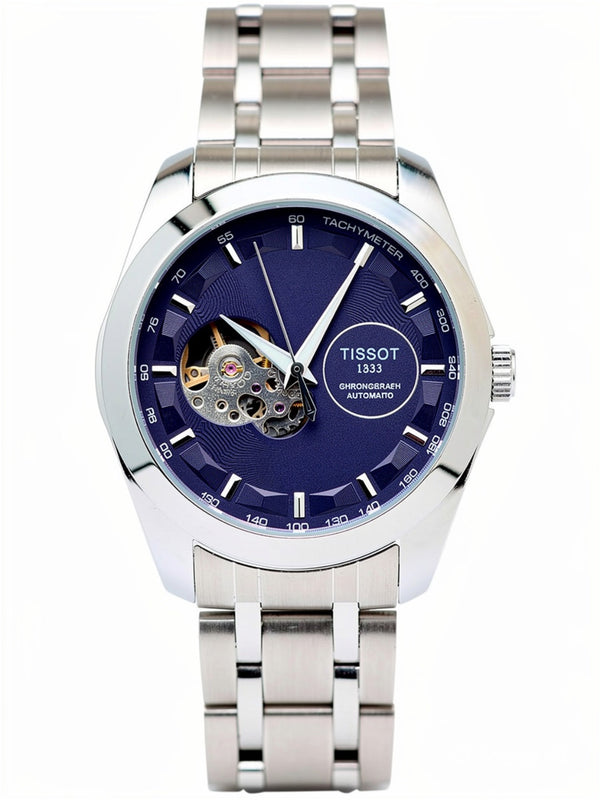 Automatic Skeleton Blue Dial Stainless Steel Watch for Men | Premium Luxury Timepiece