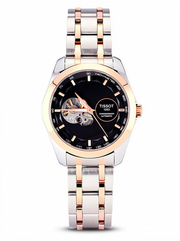 Automatic Skeleton Blue Dial Stainless Steel Watch for Men | Premium Luxury Timepiece (RoseGold)