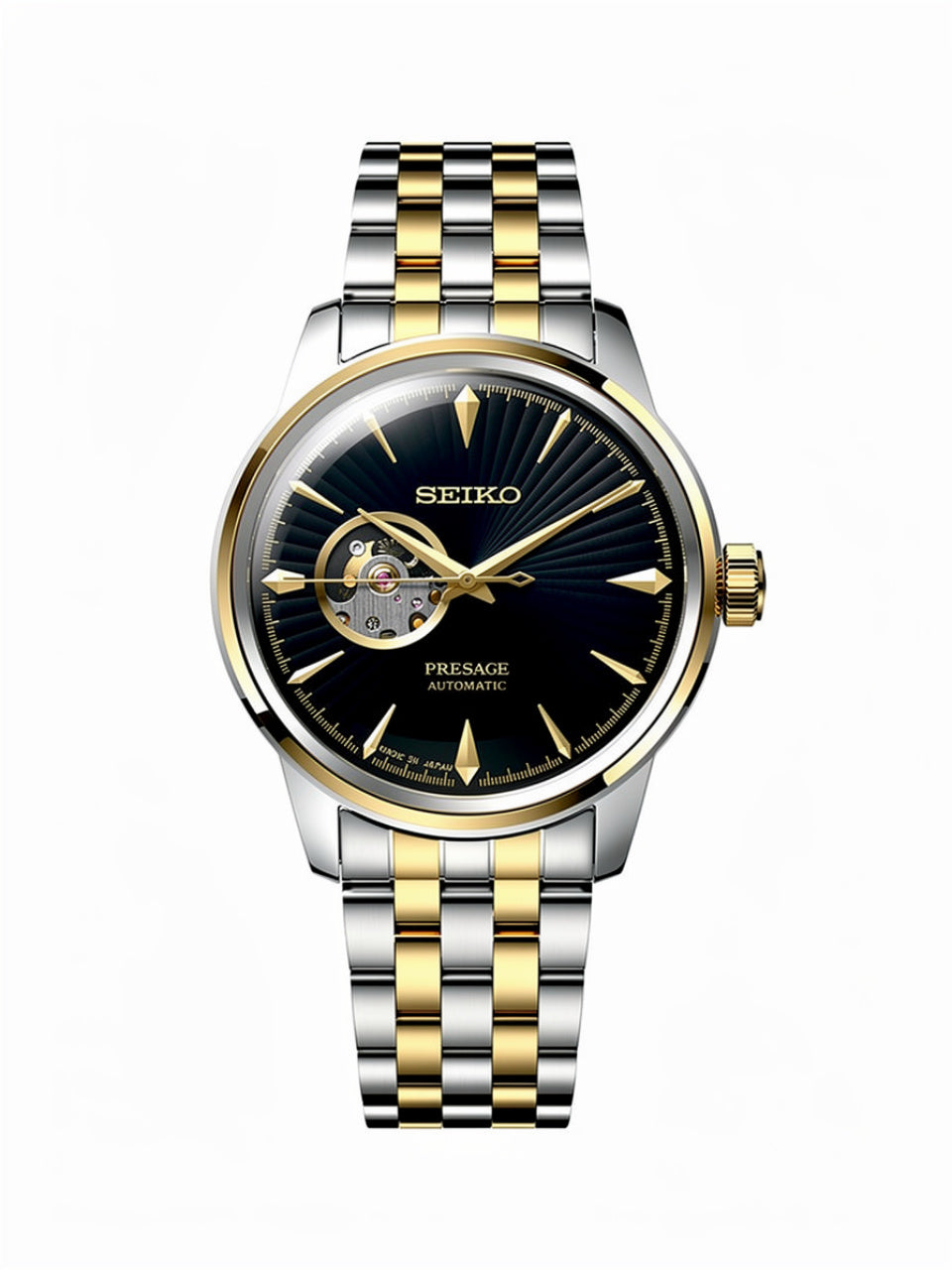 Automatic Open Heart Blue Dial Men’s Watch with Stainless Steel Strap