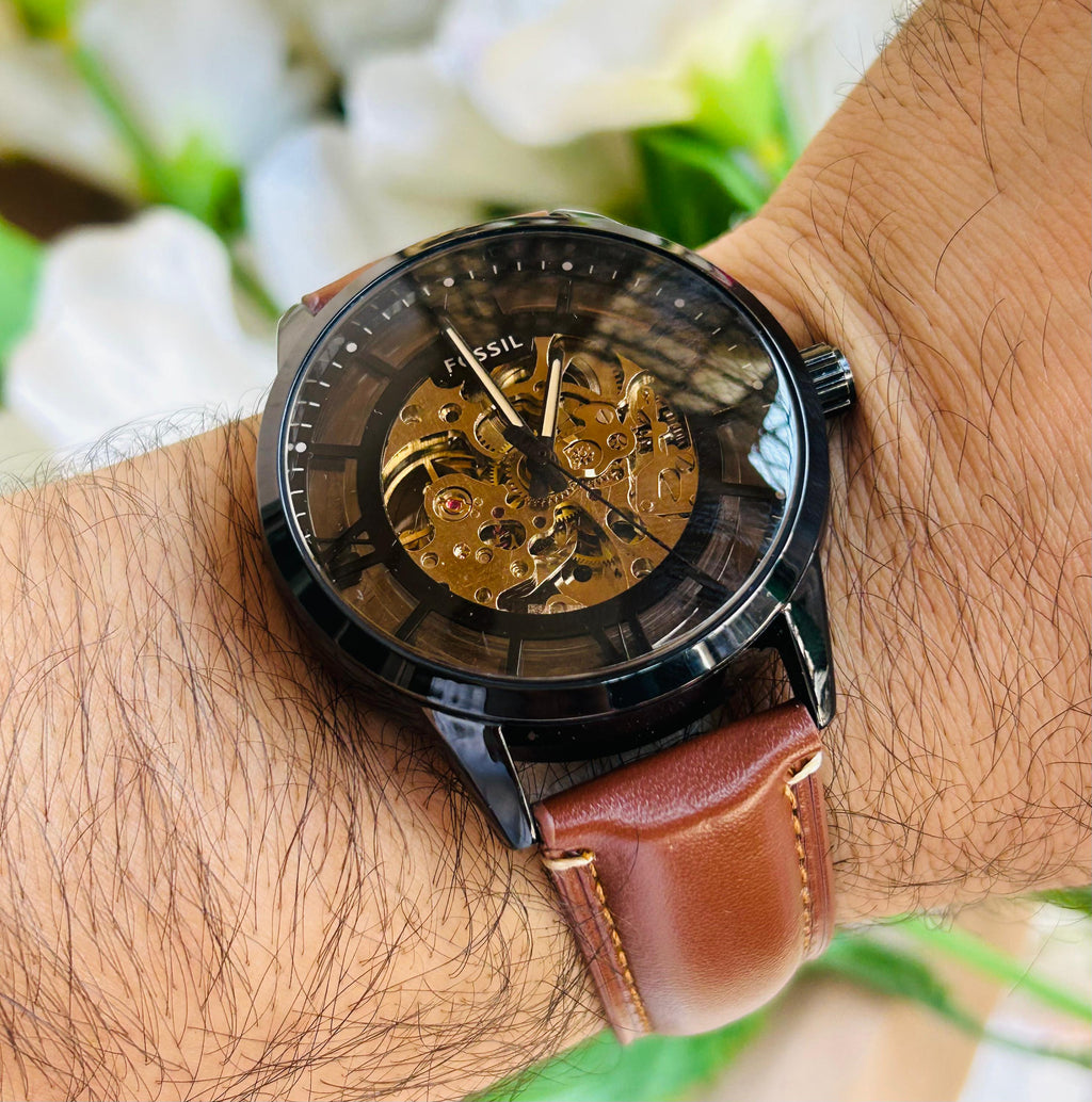 Townsman Automatic Amber Leather Watch