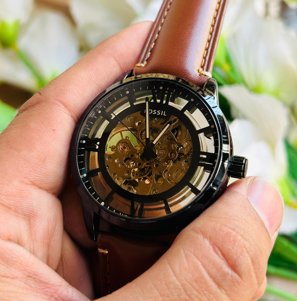 Townsman Automatic Amber Leather Watch