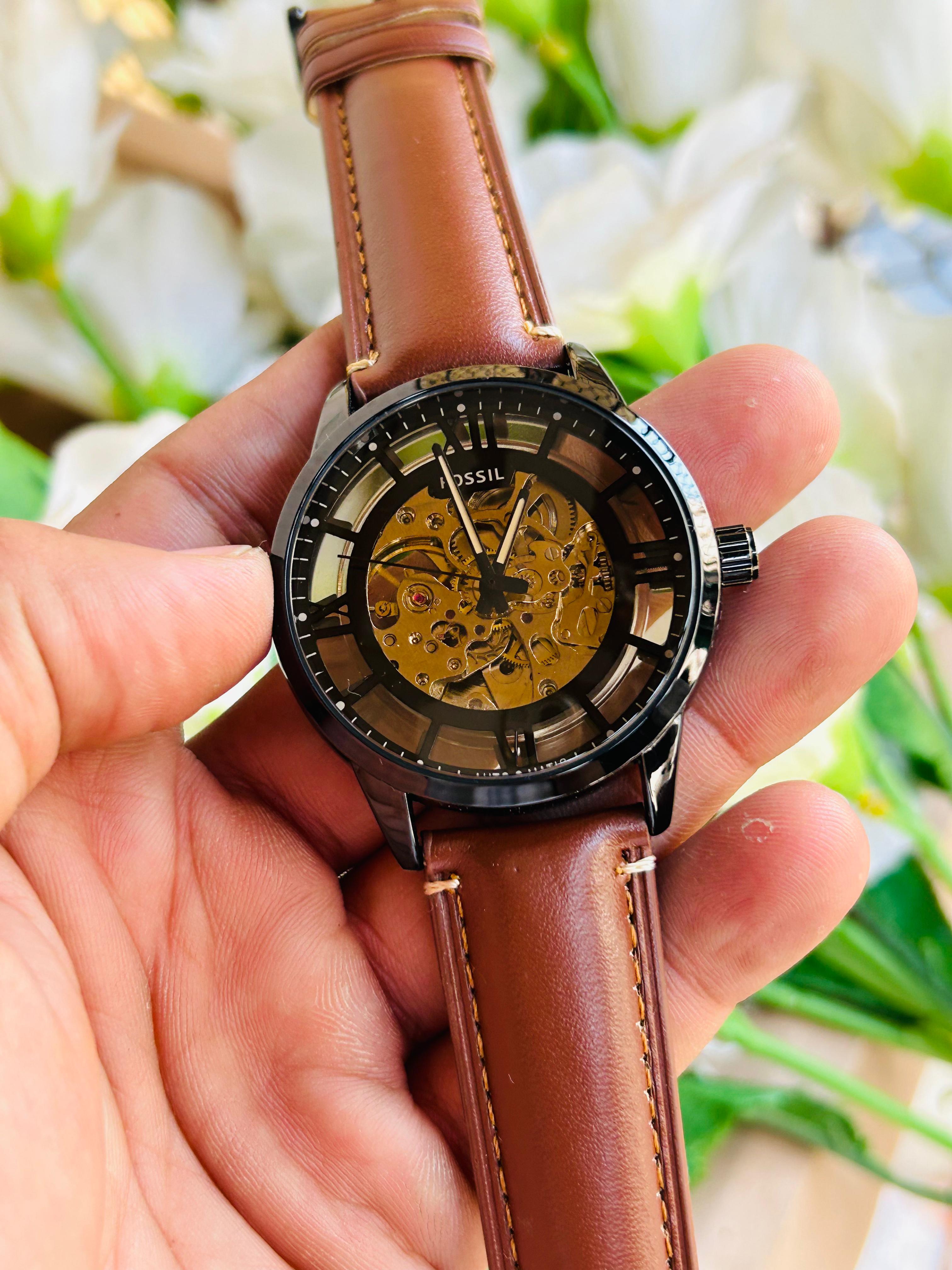 Townsman Automatic Amber Leather Watch