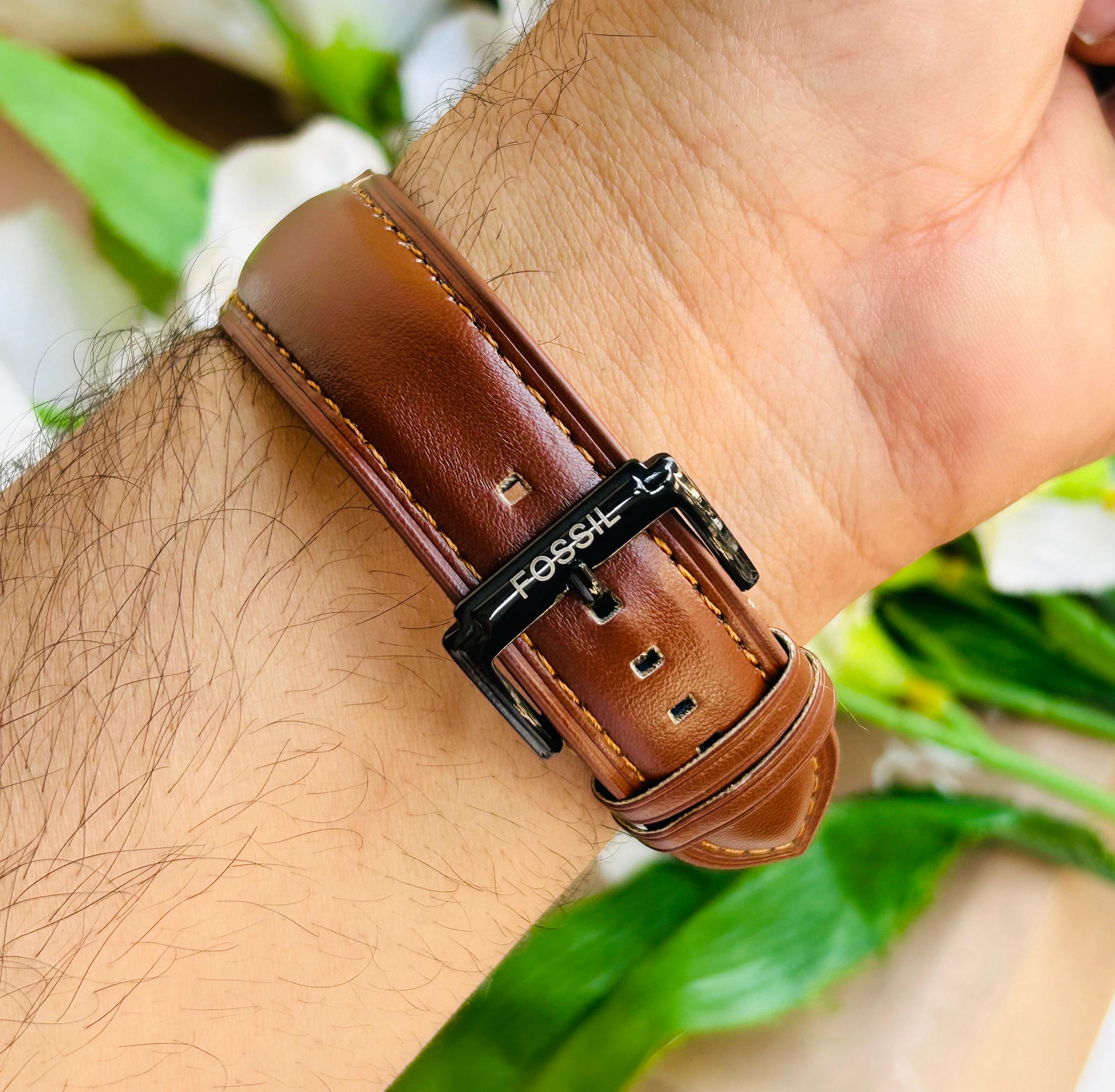 Townsman Automatic Amber Leather Watch