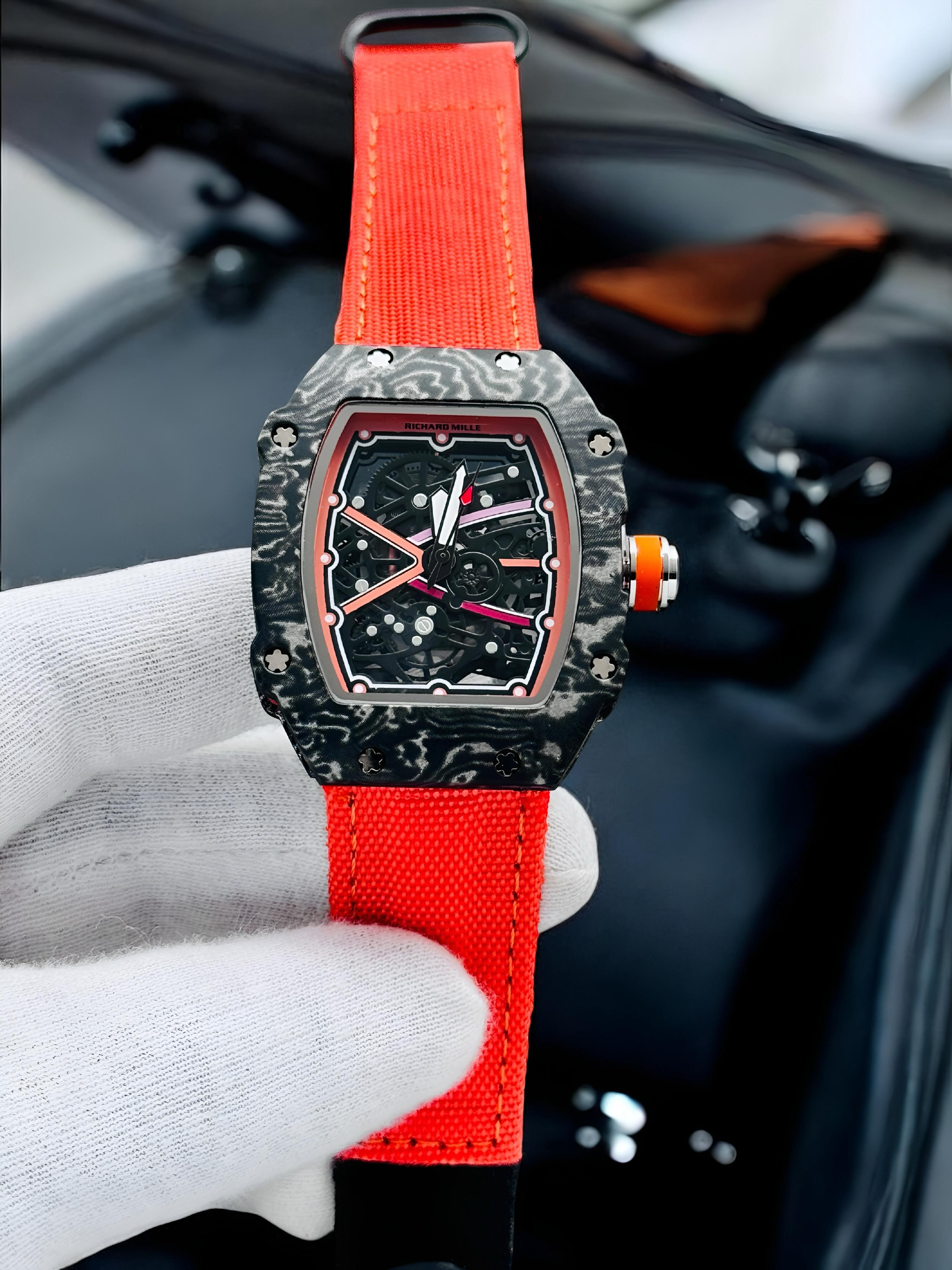 High-Performance Quartz Carbon TPT Watch in Vibrant Orange Color Option Available