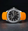 Men's High Quality Premium Rubber Belt Stainless Steel Watch with Tropical Strap