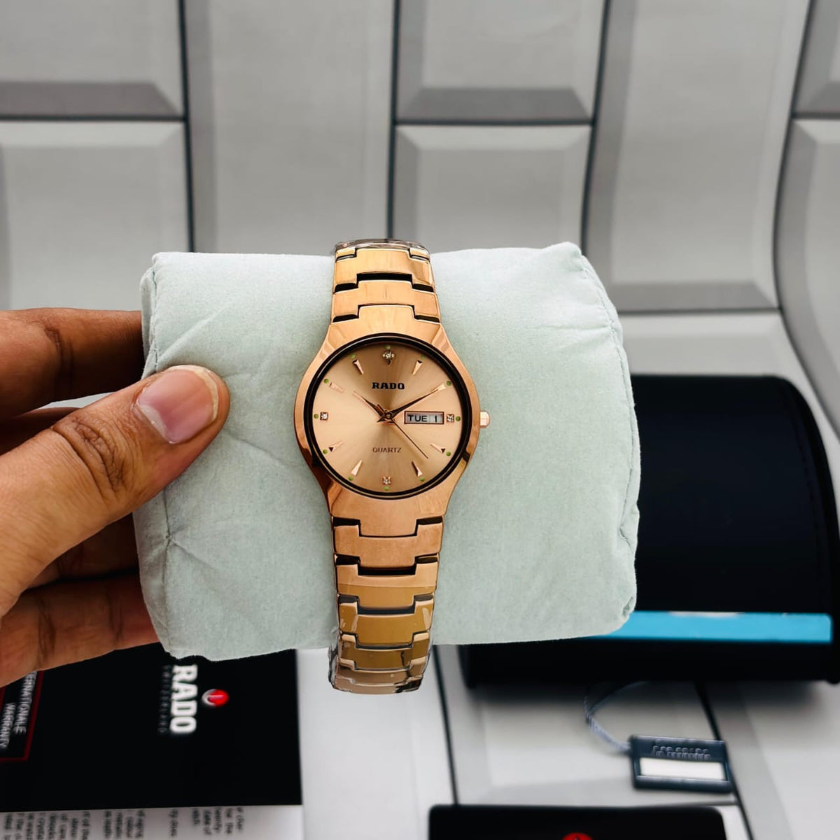 Premium Quartz Ceramic Style Watch – Multi Color Collection | Day & Date Display
