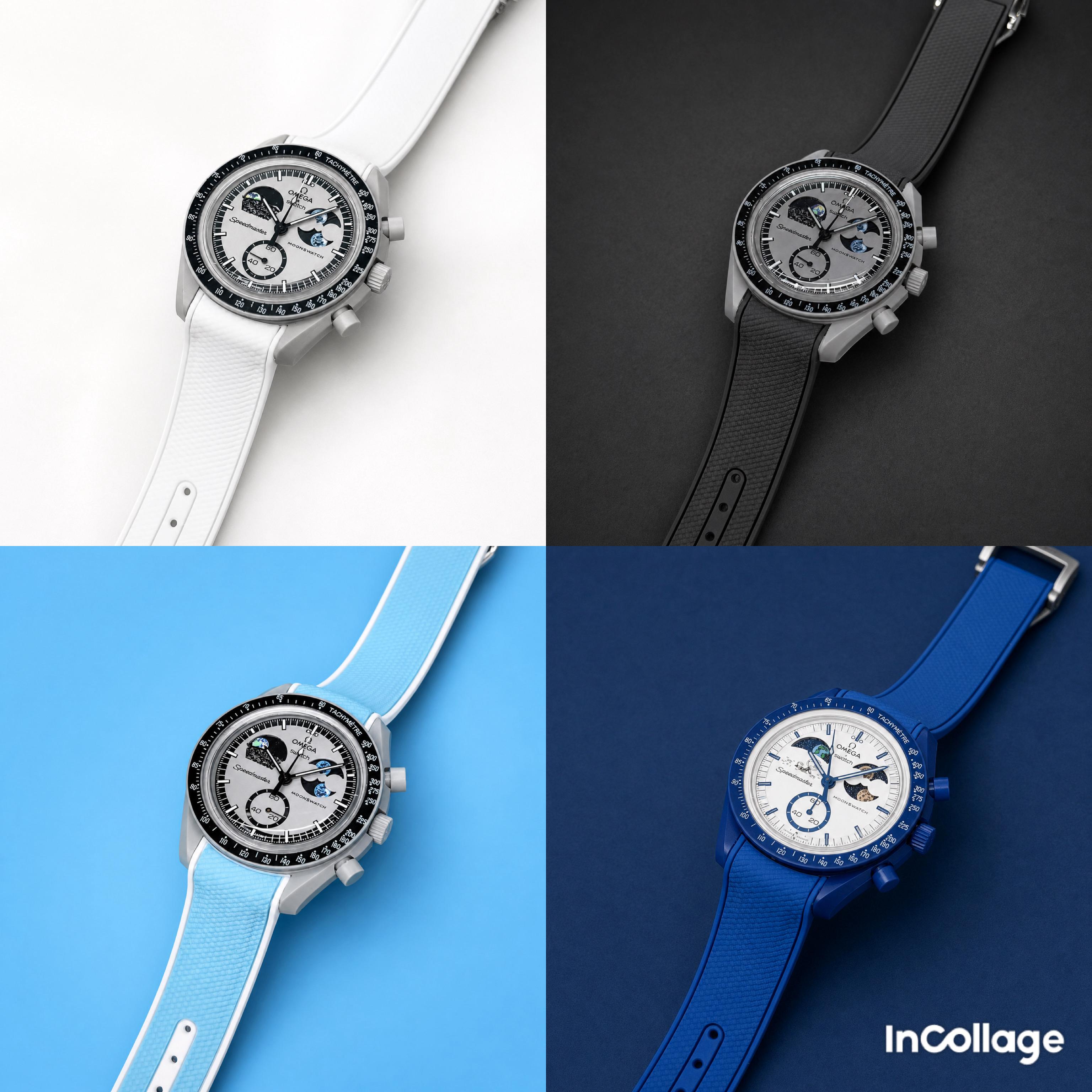 Luxury Moonphase Chronograph Men's Watch With Premium Silicone Strap – Multicolor Edition