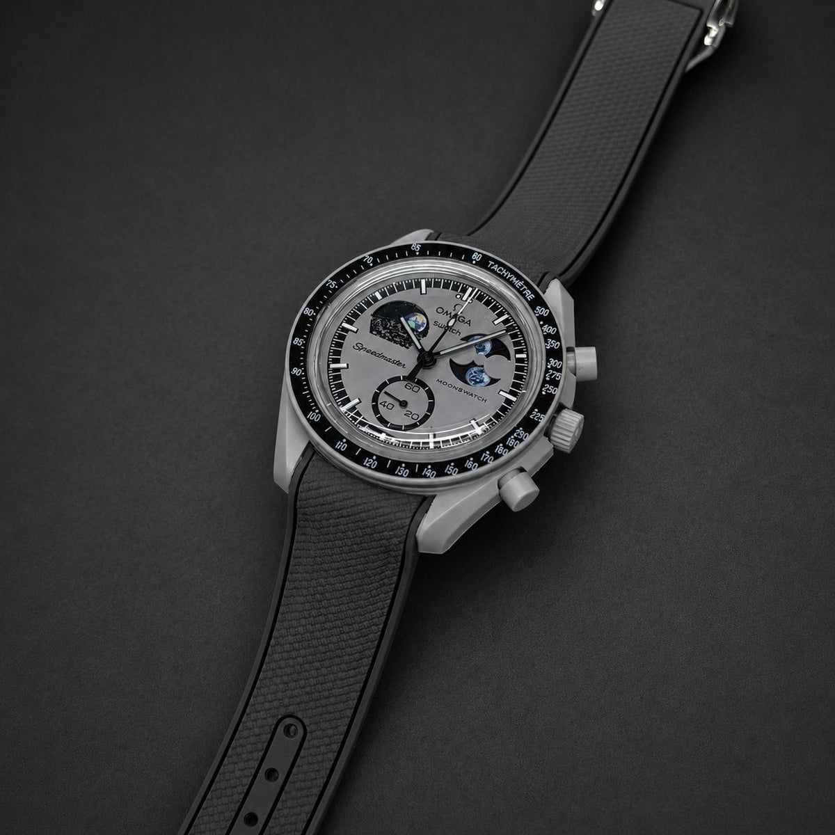 Luxury Moonphase Chronograph Men's Watch With Premium Silicone Strap – Multicolor Edition