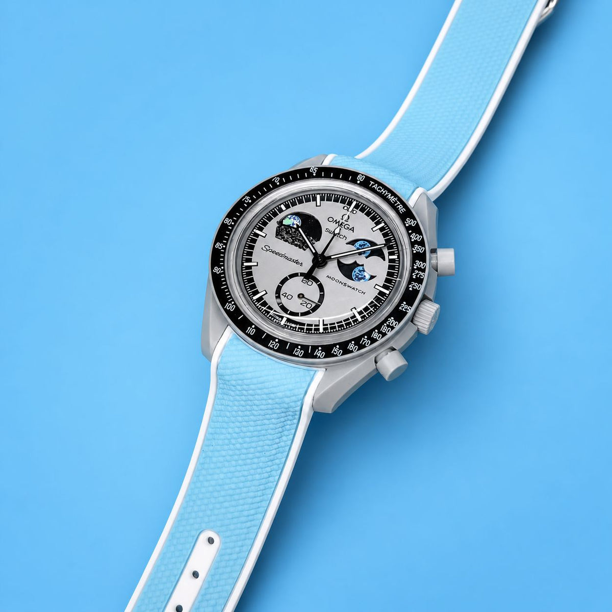 Luxury Moonphase Chronograph Men's Watch With Premium Silicone Strap – Multicolor Edition