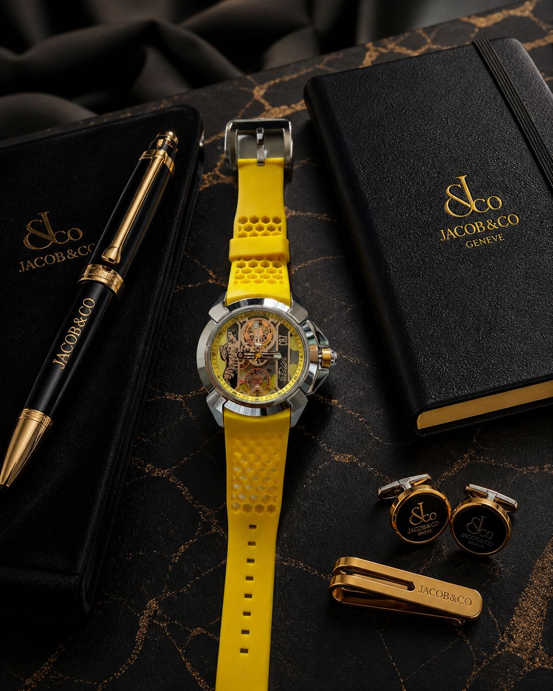 Luxury Football Edition Green Yellow Men's Watch