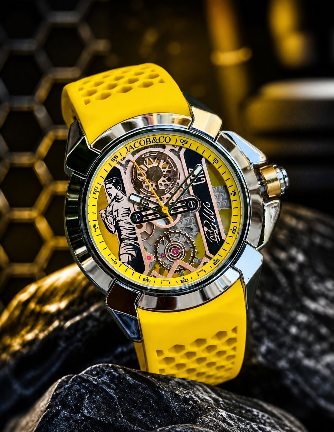 Luxury Football Edition Green Yellow Men's Watch