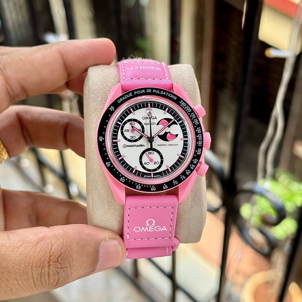 MoonSwatch by x Swatch | Buy Bioceramic Speedmaster Chronograph (Pink)