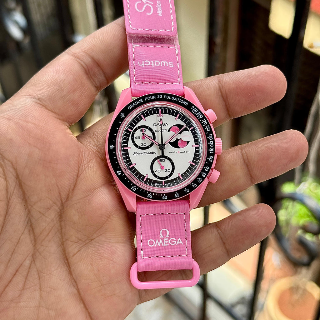 MoonSwatch by x Swatch | Buy Bioceramic Speedmaster Chronograph (Pink)