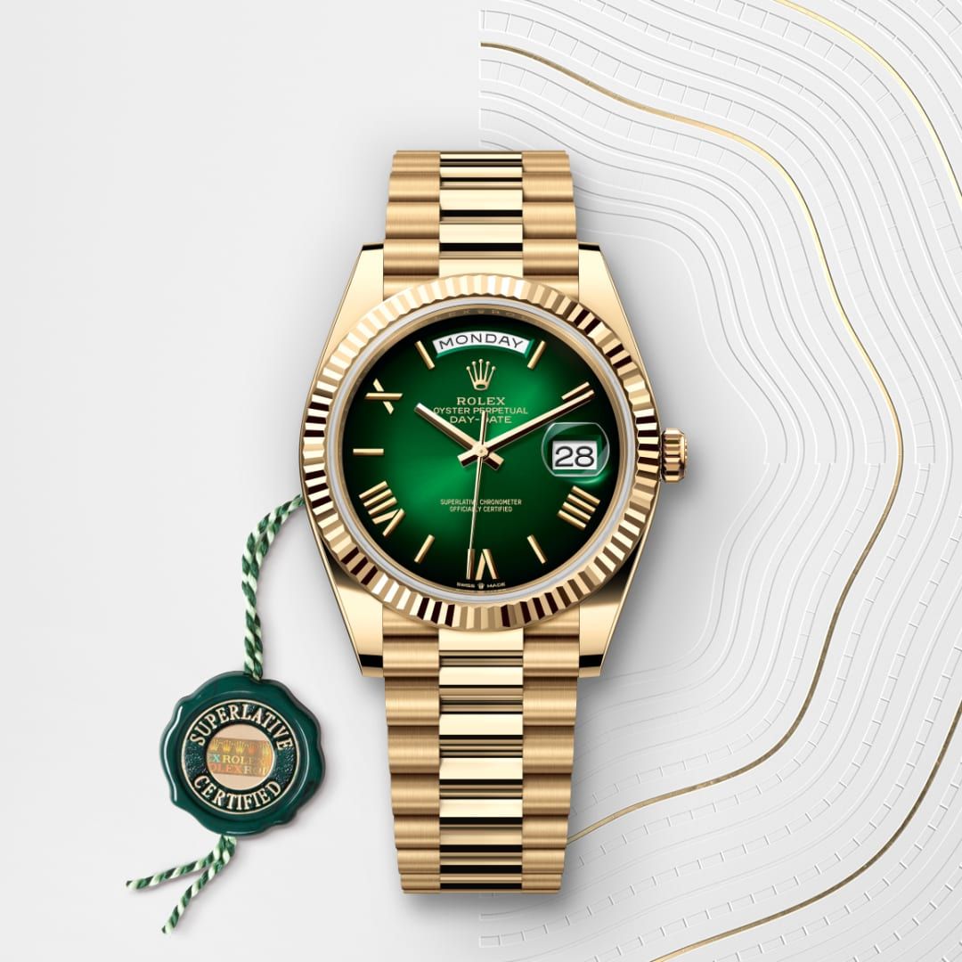 Day-Date 40 Green Ombre Dial Yellow Gold President Watch