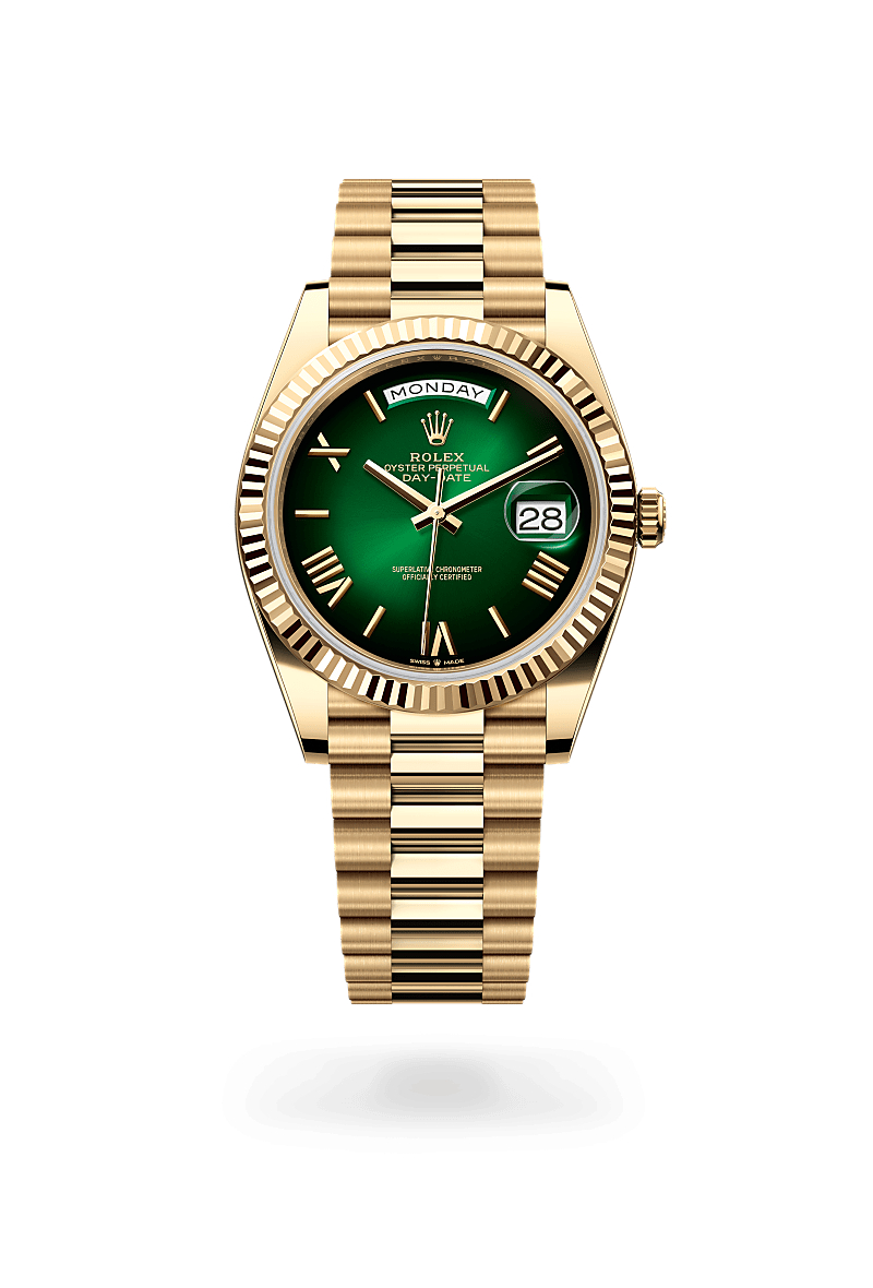 Day-Date 40 Green Ombre Dial Yellow Gold President Watch