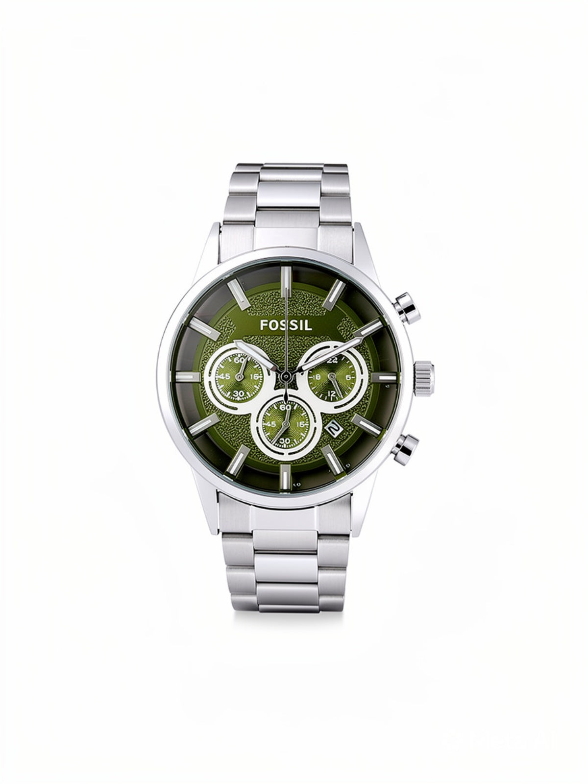 Chronograph White Dial Men’s Watch with Stainless Steel Strap