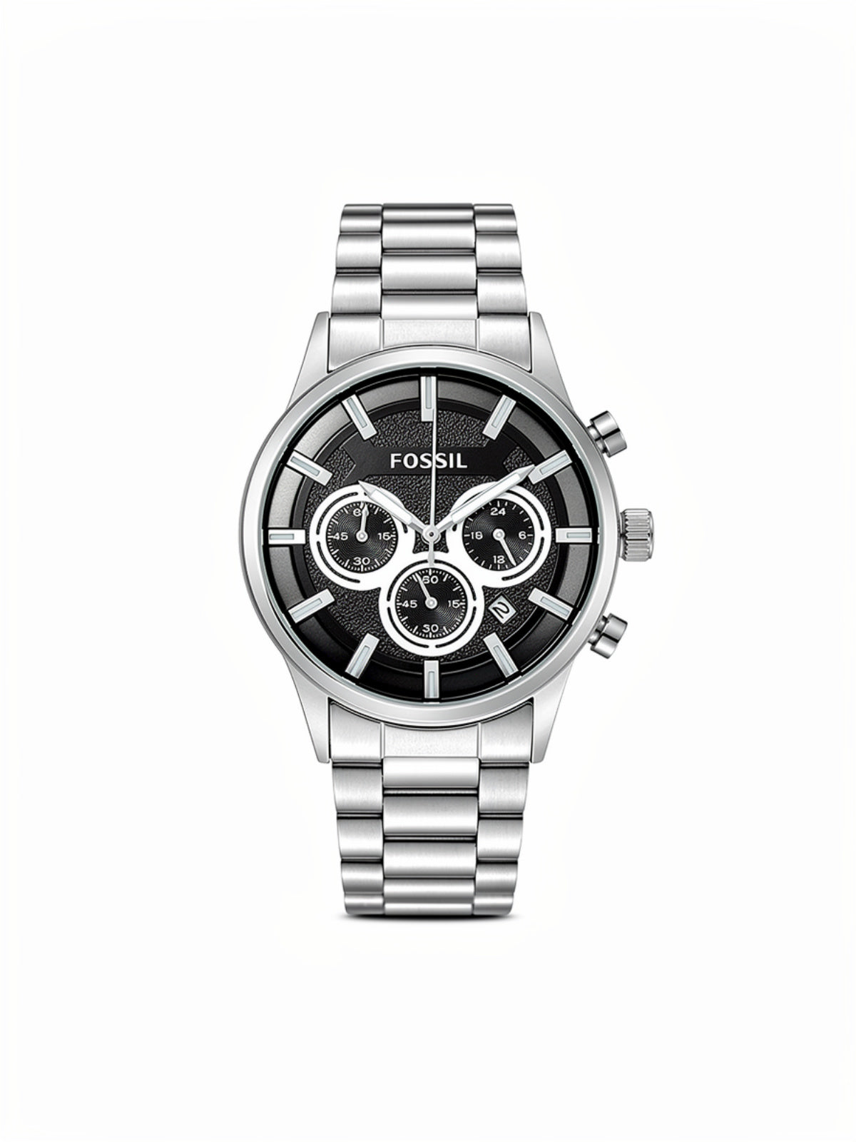 Chronograph White Dial Men’s Watch with Stainless Steel Strap