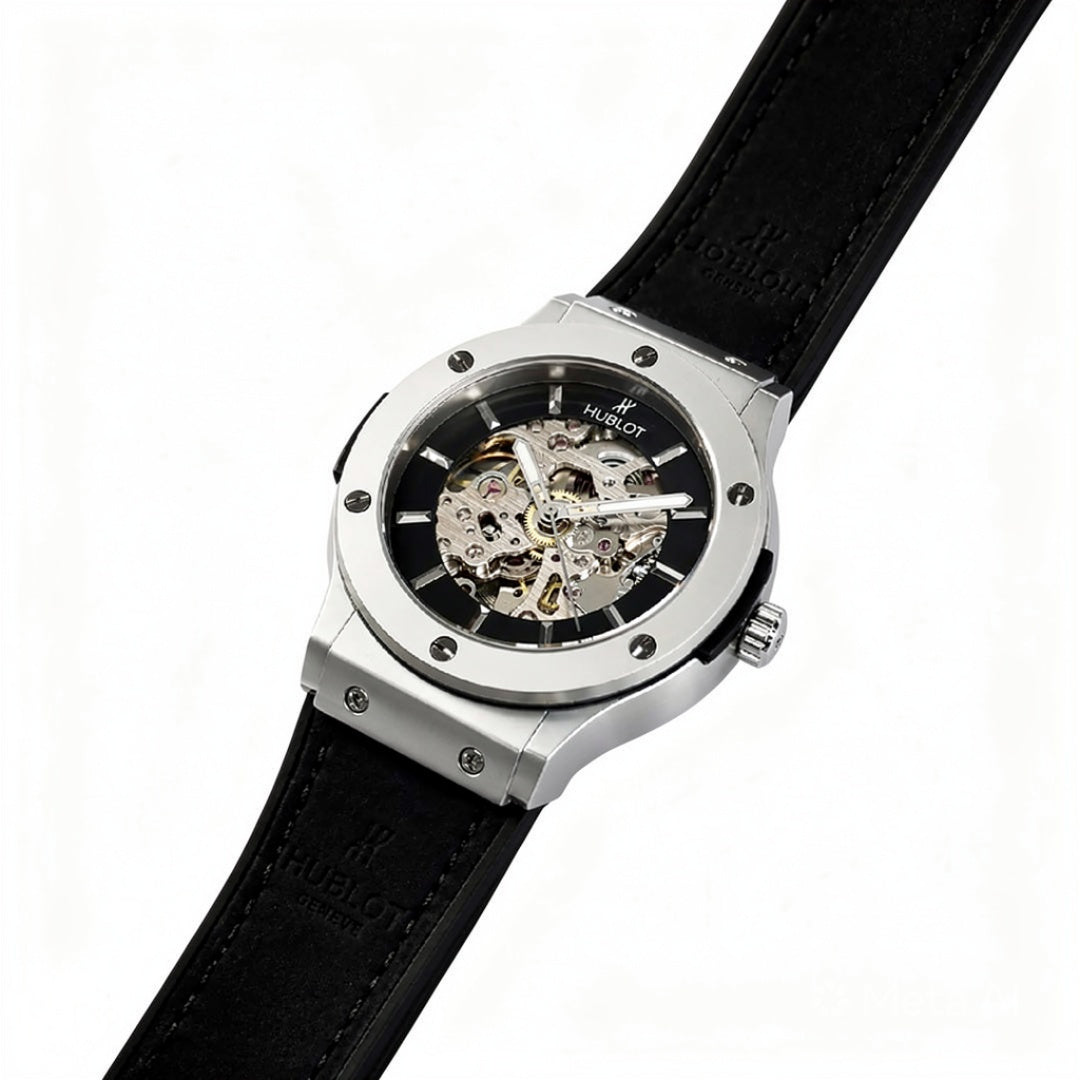 Luxury Skeleton Dial Men’s Watch with Premium Leather Strap | Green, Tan, Black & Grey