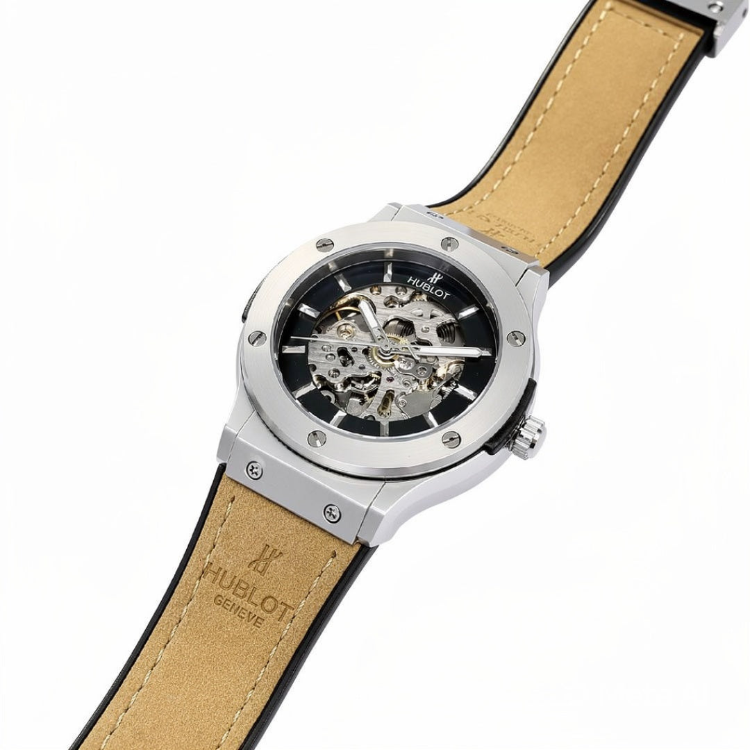 Luxury Skeleton Dial Men’s Watch with Premium Leather Strap | Green, Tan, Black & Grey