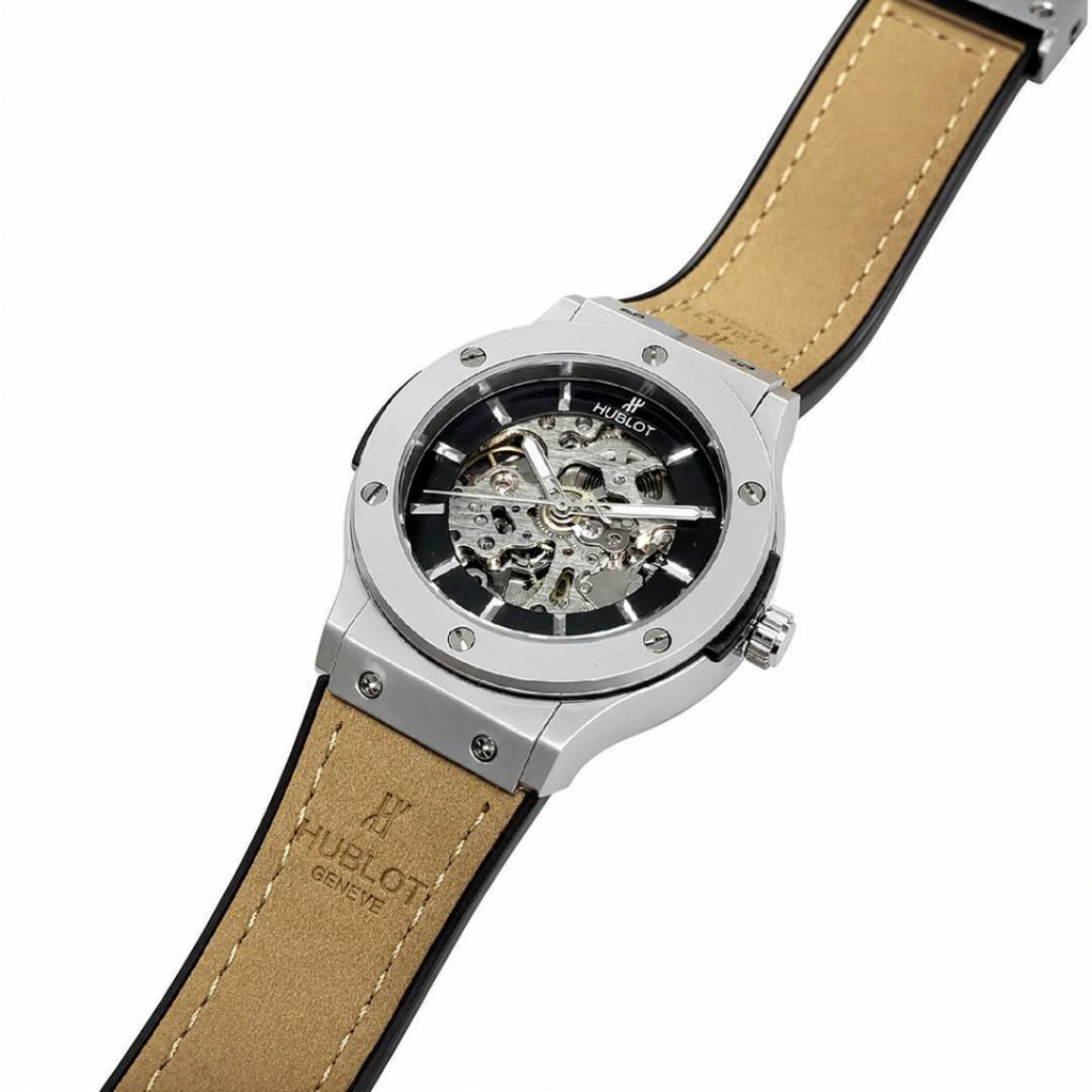 Luxury Skeleton Dial Men’s Watch with Premium Leather Strap | Green, Tan, Black & Grey