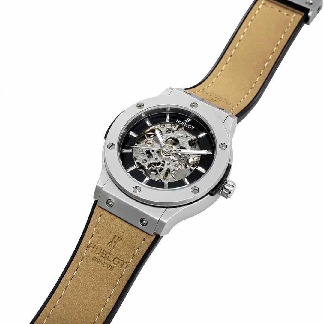 Luxury Skeleton Dial Men’s Watch with Premium Leather Strap | Green, Tan, Black & Grey