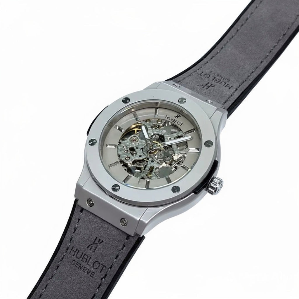 Luxury Skeleton Dial Men’s Watch with Premium Leather Strap | Green, Tan, Black & Grey