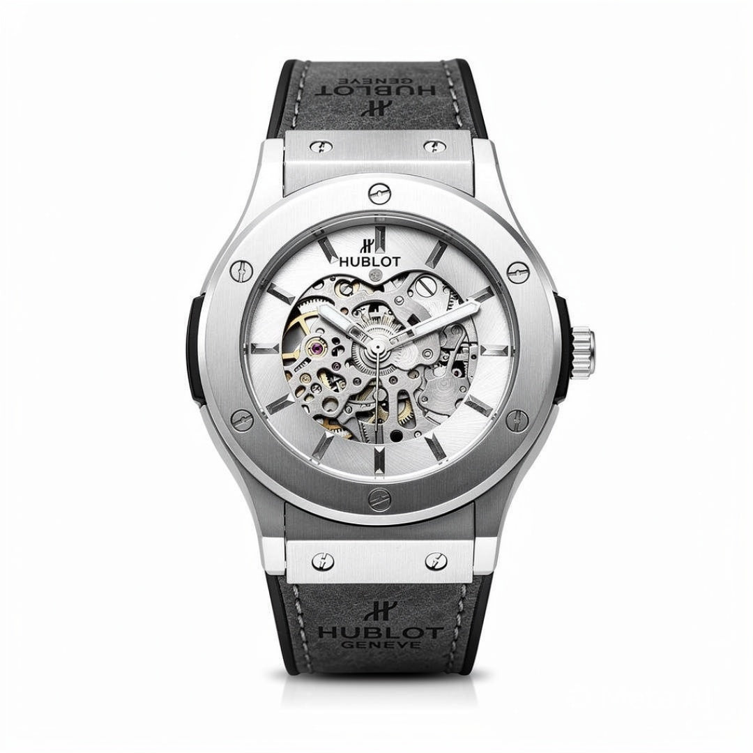 Luxury Skeleton Dial Men’s Watch with Premium Leather Strap | Green, Tan, Black & Grey