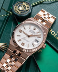 Men's Rose Gold Watch | White Honeycomb Dial | Swiss Made