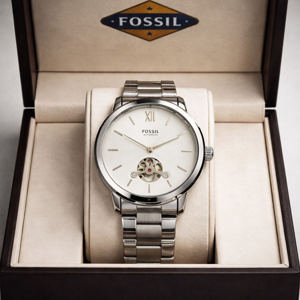 Automatic Sky Blue Dial Stainless Steel Men's Watch | Open Heart Automatic