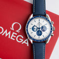 Men’s Luxury Chronograph Automatic Watch – Blue Strap & Silver Dial