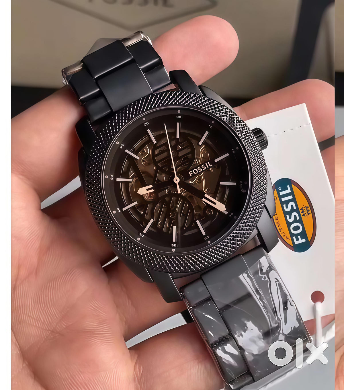 Black Skeleton Dial Automatic Watch with Stainless Steel Link Bracelet | Men's Machinist Collection