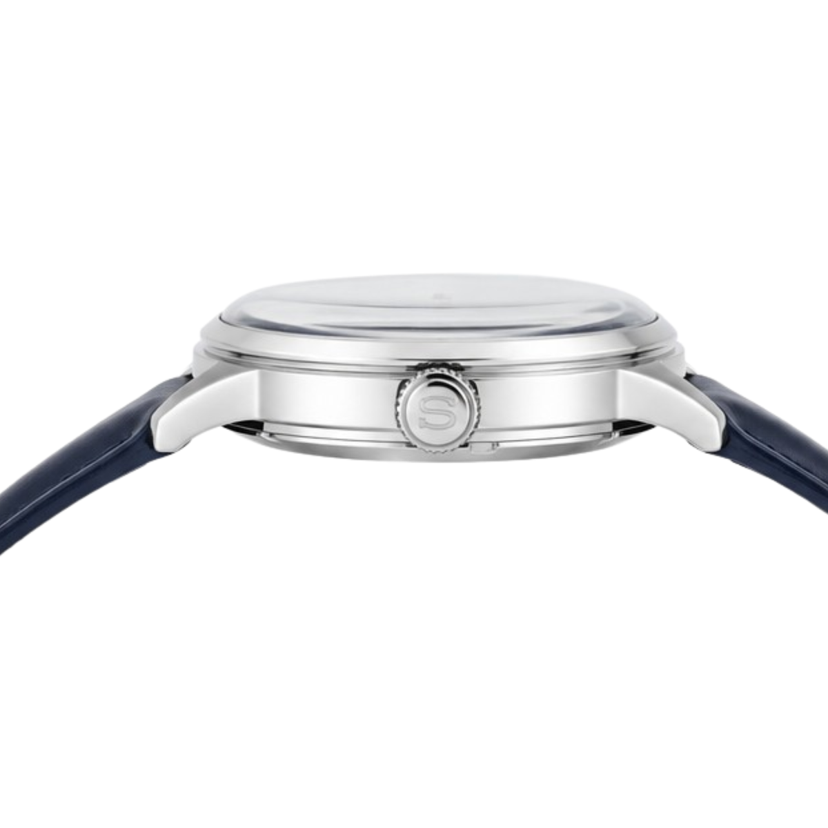 Automatic Watch – Blue Dial, Silver Case & Blue Leather Strap