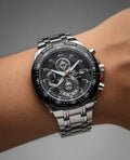 Chronograph Stainless Steel Watch | Black Dial Men's Sport Watch | EF-527 Series