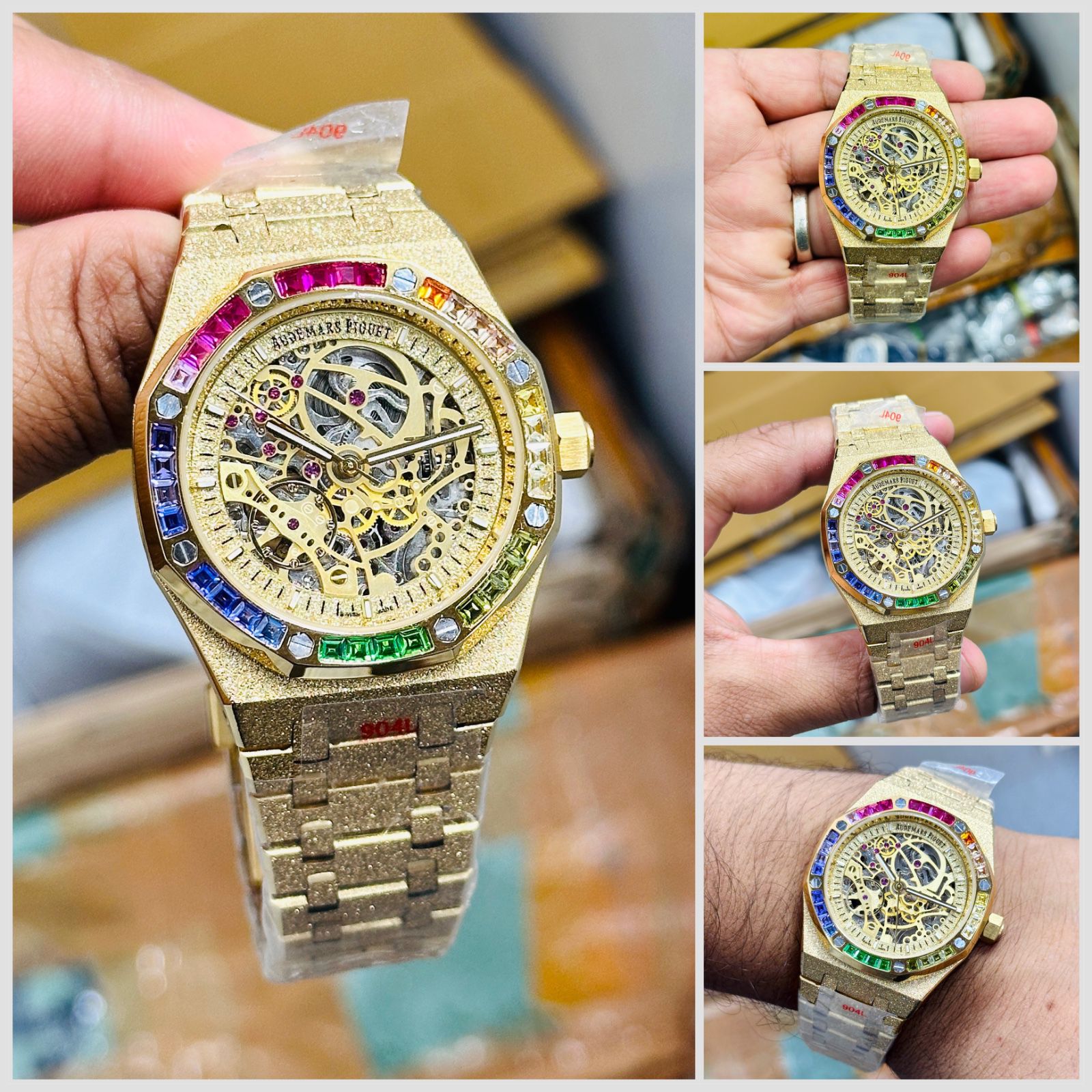 Men's Automatic Diamond Collection Watch (Gold)
