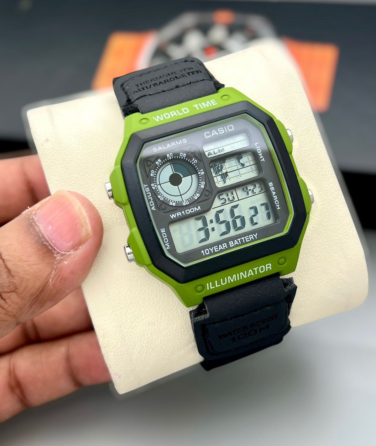 World Time Digital Watch | 10-Year Battery | 100M Water Resistant | Unisex Sports