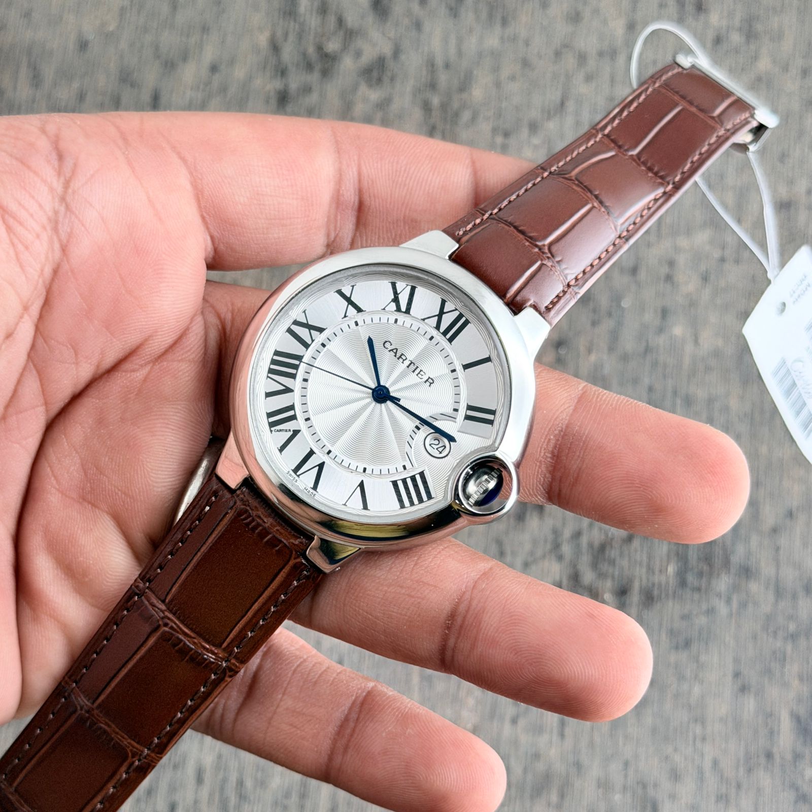Slate Outdoor Weatherproof Thermometer Watch Brown Leather Belt| (Brown)