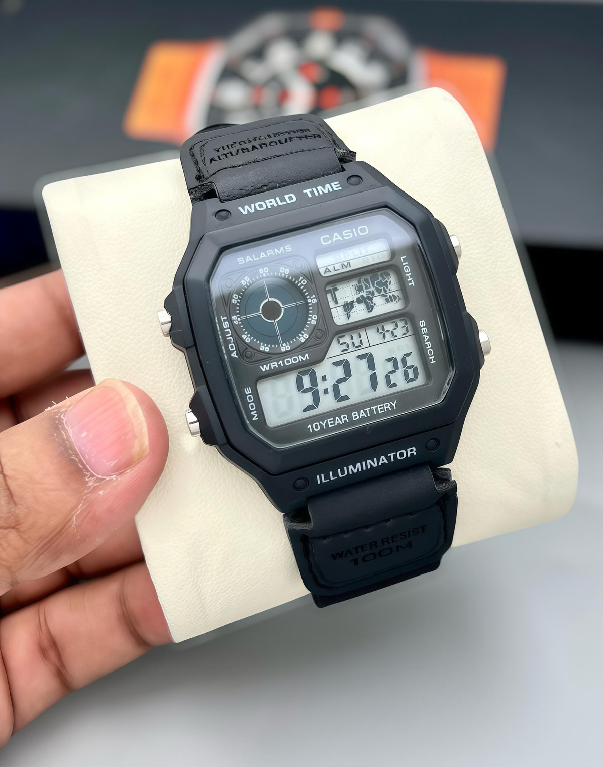 World Time Digital Watch | 10-Year Battery | 100M Water Resistant | Unisex Sports