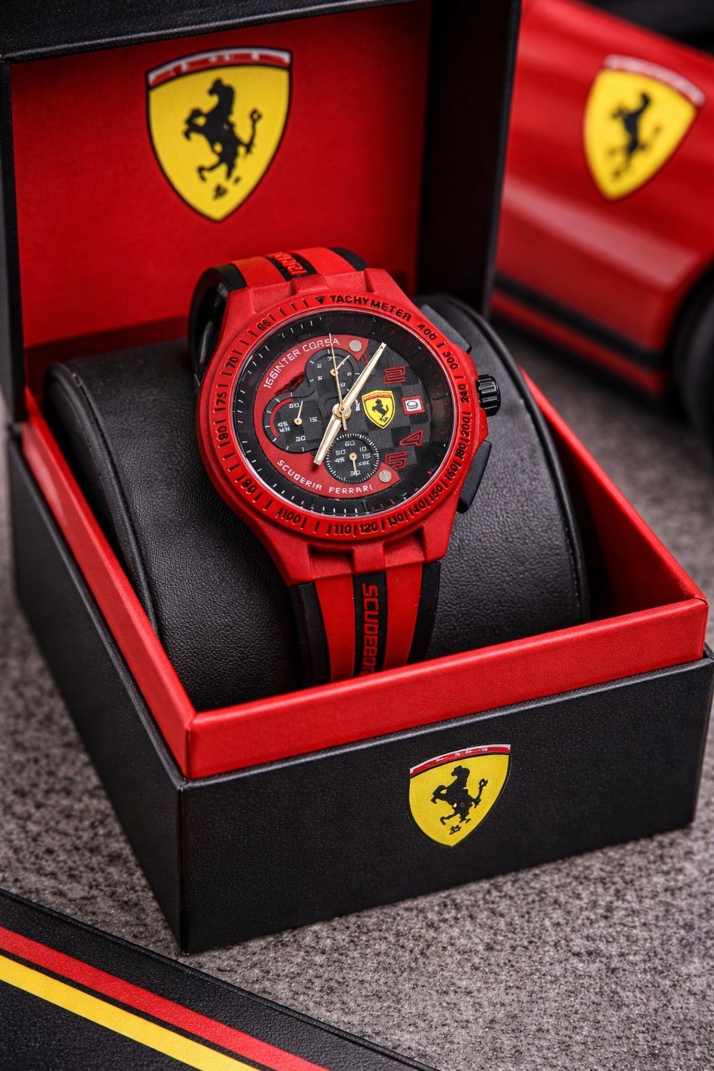 Red Men's Chronograph Watch | Tachymeter | Men's Sport Watch