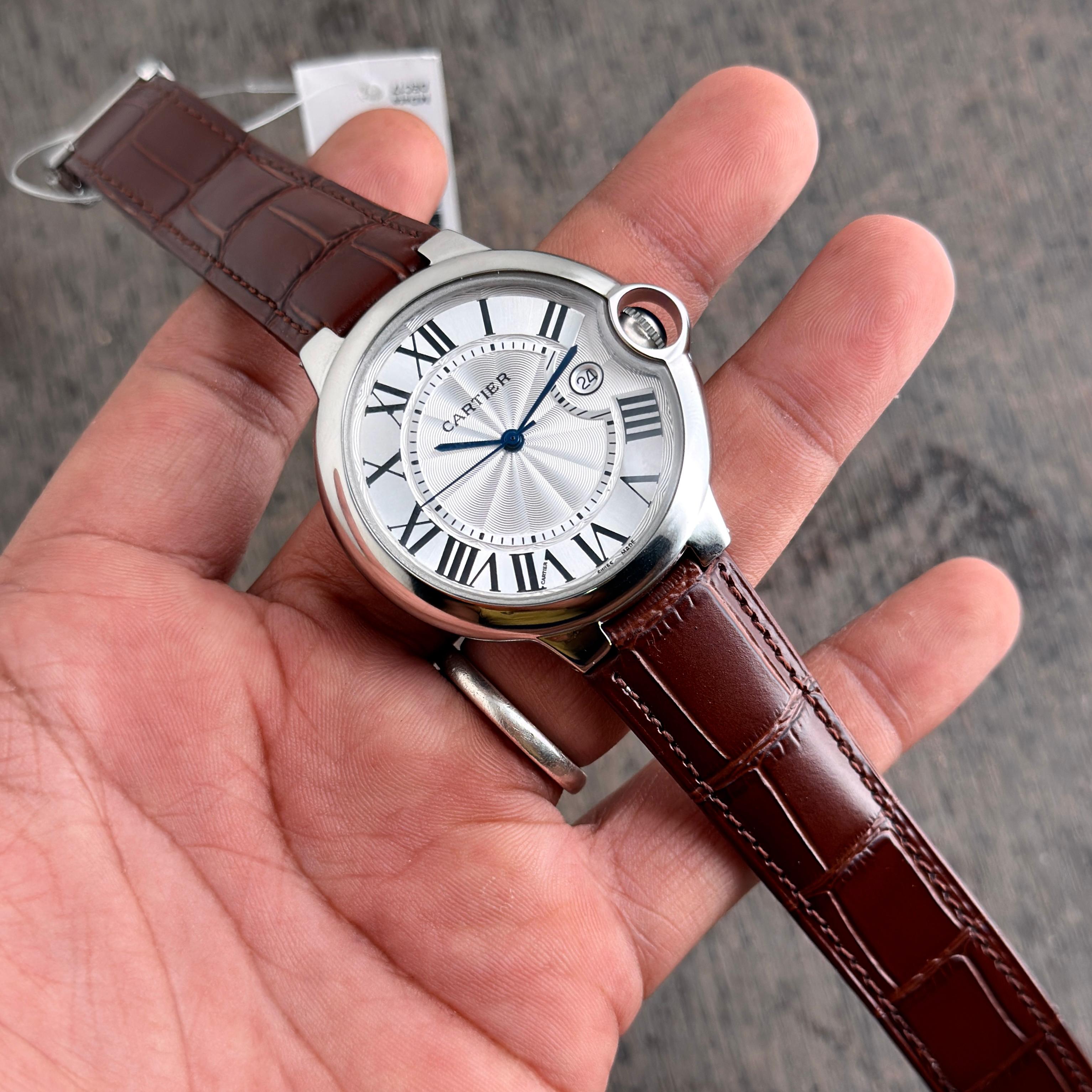 Slate Outdoor Weatherproof Thermometer Watch Brown Leather Belt| (Brown)