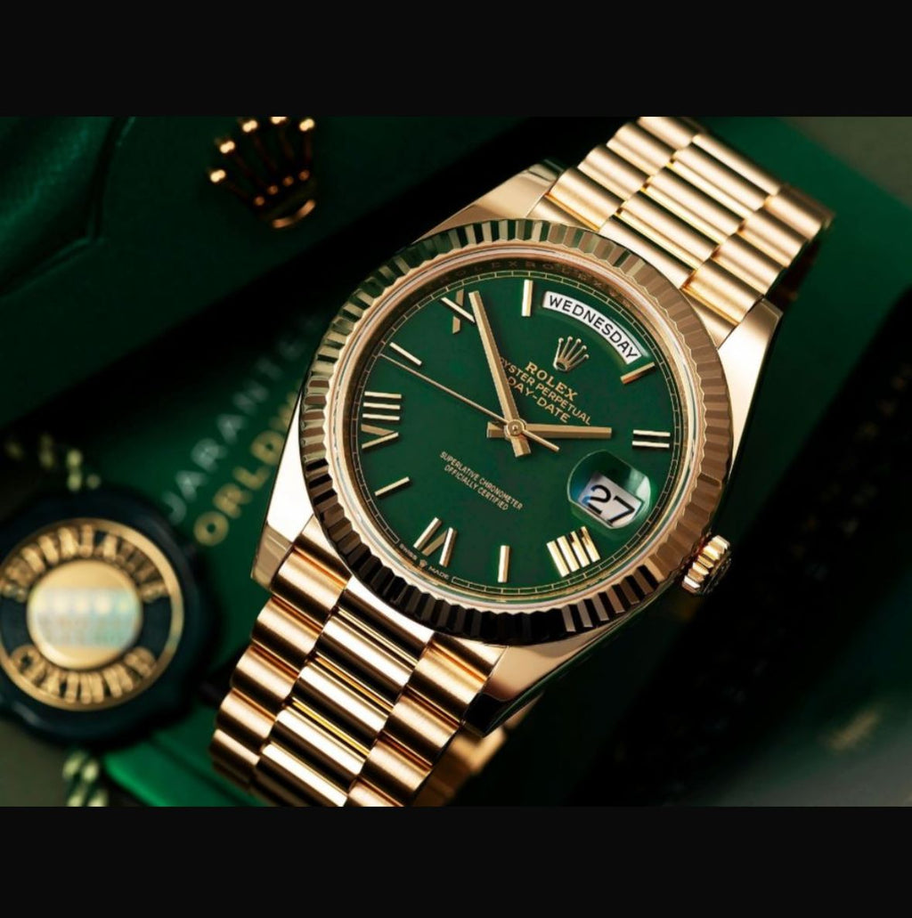 Day-Date 40 Green Ombre Dial Yellow Gold President Watch